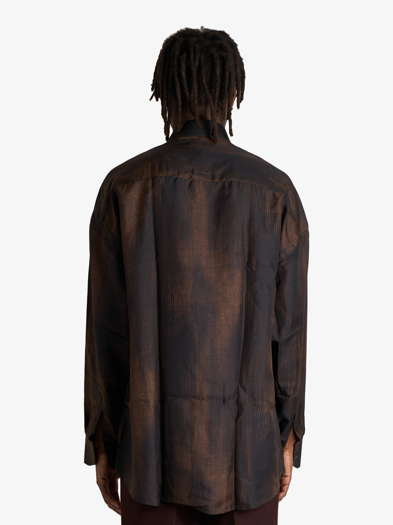 COSTUMEIN camicia valentino base stampata uomo marrone