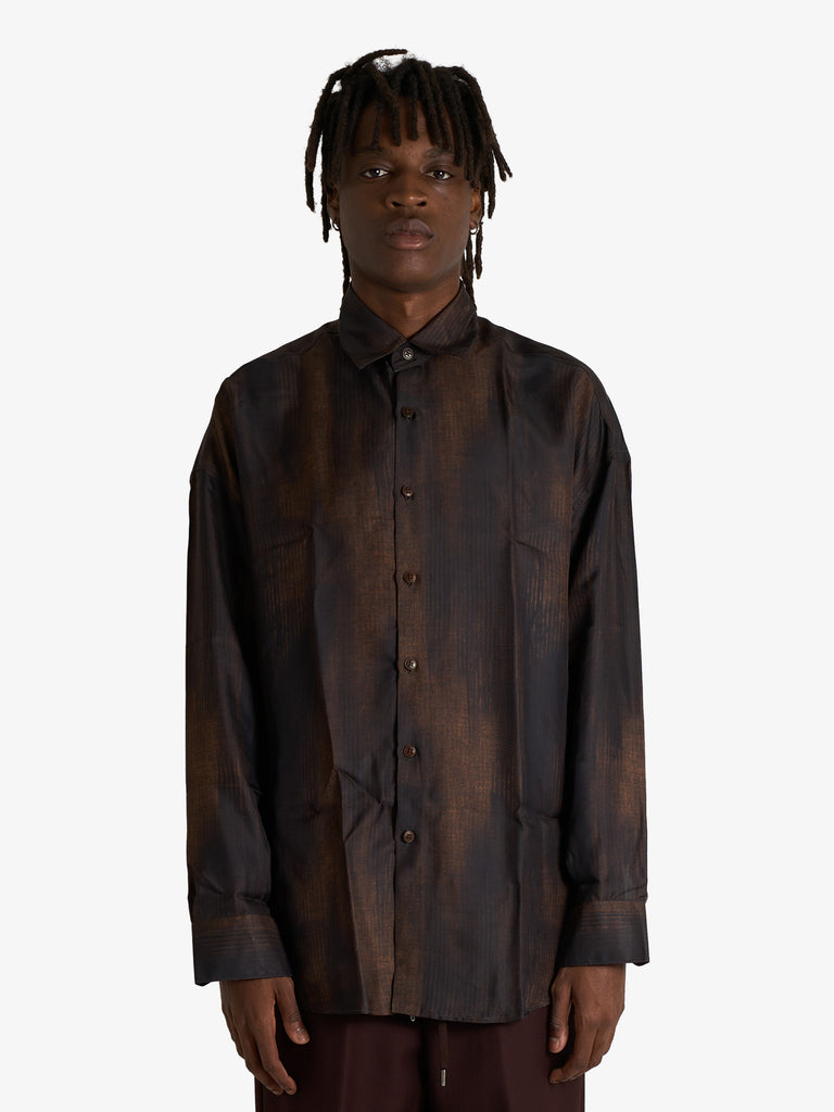COSTUMEIN camicia valentino base stampata uomo marrone