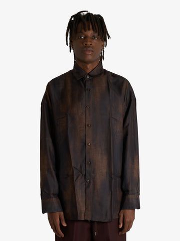 COSTUMEIN camicia valentino base stampata uomo marrone