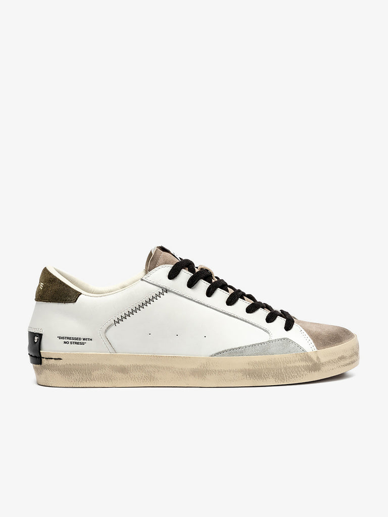 CRIME LONDON sneakers uomo distressed 11003AA810 pelle bianco