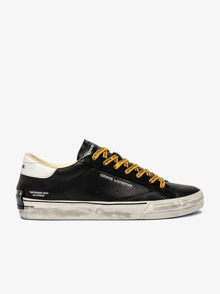 CRIME LONDON sneakers uomo distressed 11074AA820 pelle nero