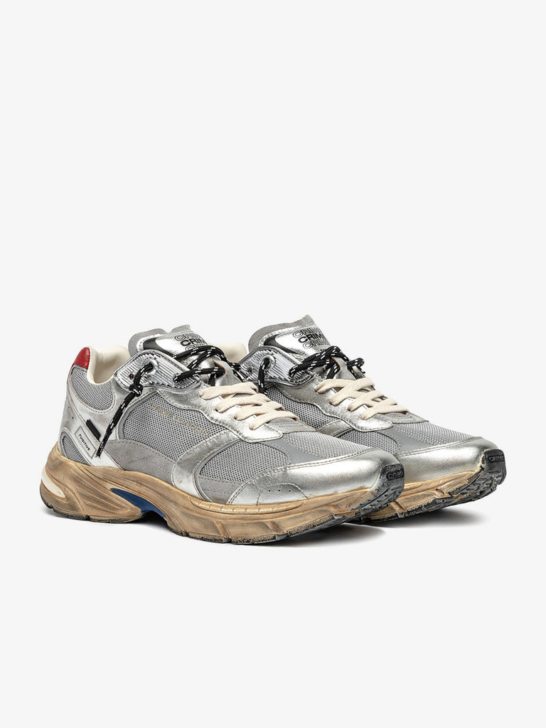 CRIME LONDON sneakers uomo fugitive 9094 11300AA825 pelle argento