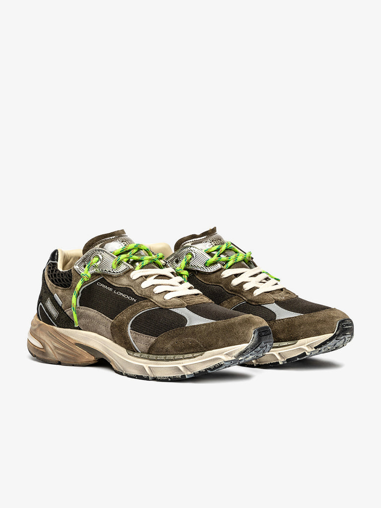 CRIME LONDON sneakers uomo fugitive 9094 11301AA883 tessuto militare