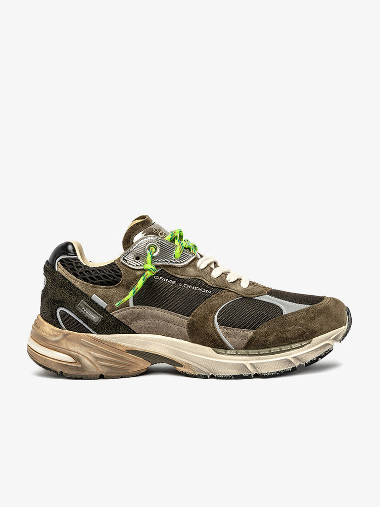 CRIME LONDON sneakers uomo fugitive 9094 11301AA883 tessuto militare