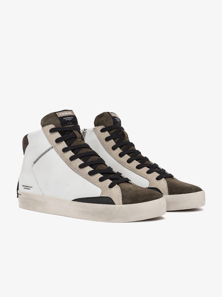 CRIME LONDON sneakers uomo destiny 15051aa7 pelle bianco