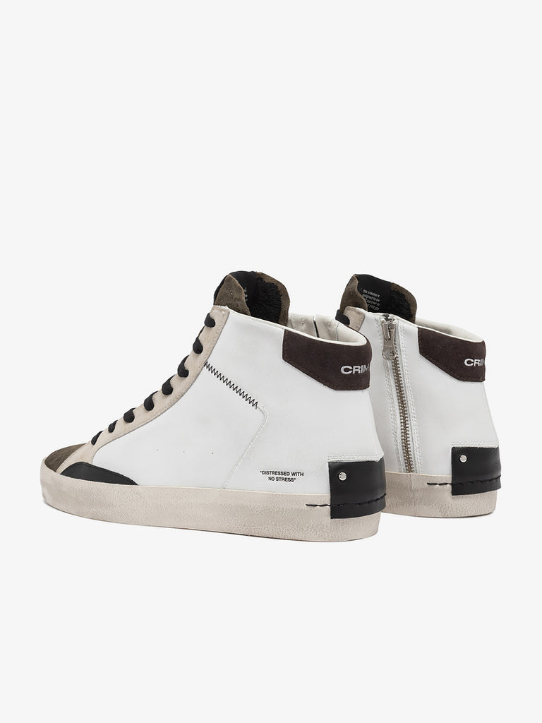 CRIME LONDON sneakers uomo destiny 15051aa7 pelle bianco