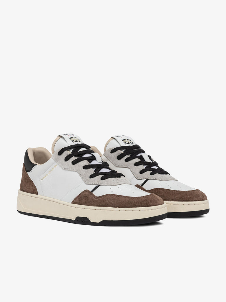 CRIME LONDON sneakers uomo dribble 15400aa7 pelle bianco