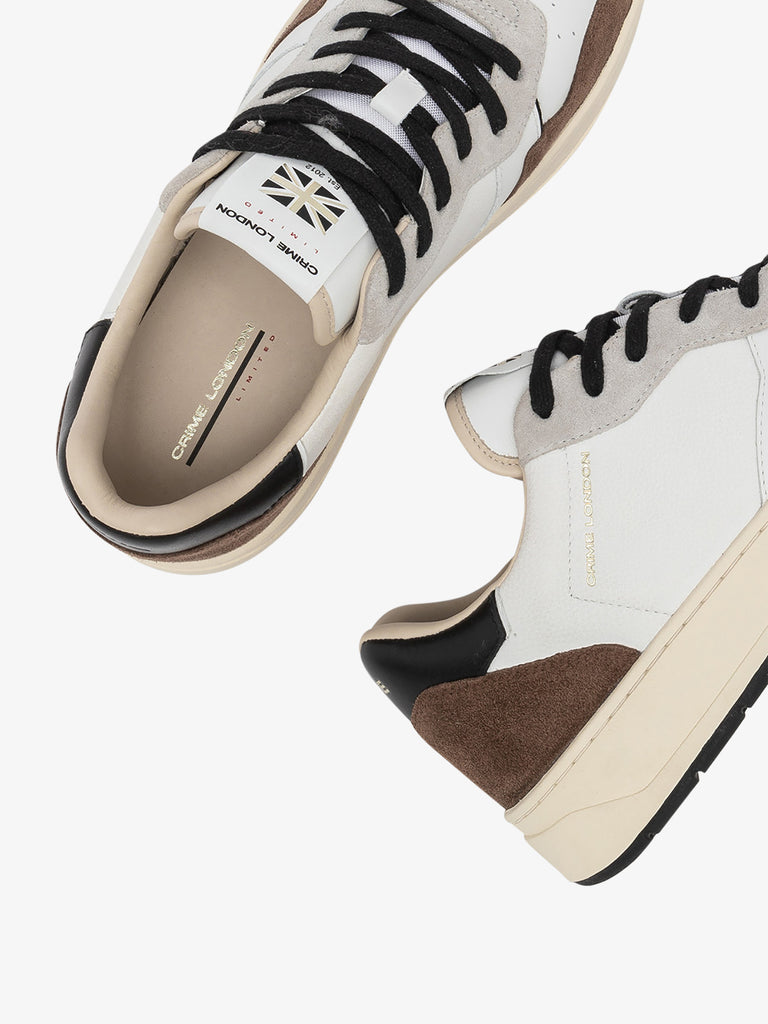 CRIME LONDON sneakers uomo dribble 15400aa7 pelle bianco