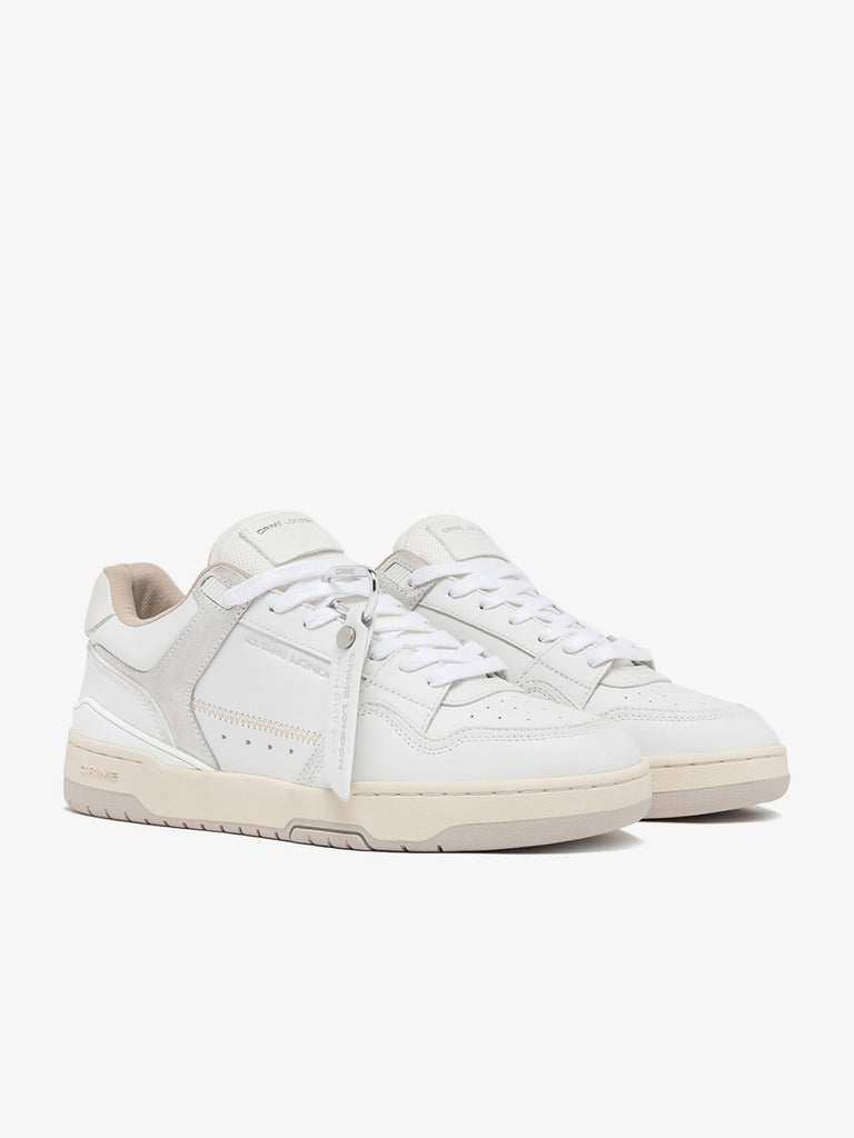 CRIME LONDON sneakers uomo dribble 15400AA7 pelle bianco