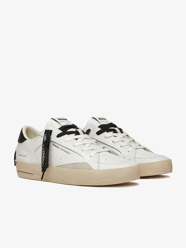 CRIME LONDON sneakers uomo sk8 deluxe 17100PP610 pelle bianco