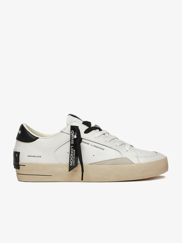 CRIME LONDON sneakers uomo sk8 deluxe 17100PP610 pelle bianco
