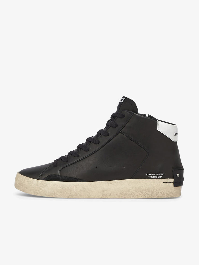 CRIME LONDON sneakers uomo distressed high 18070aa6 pelle nero
