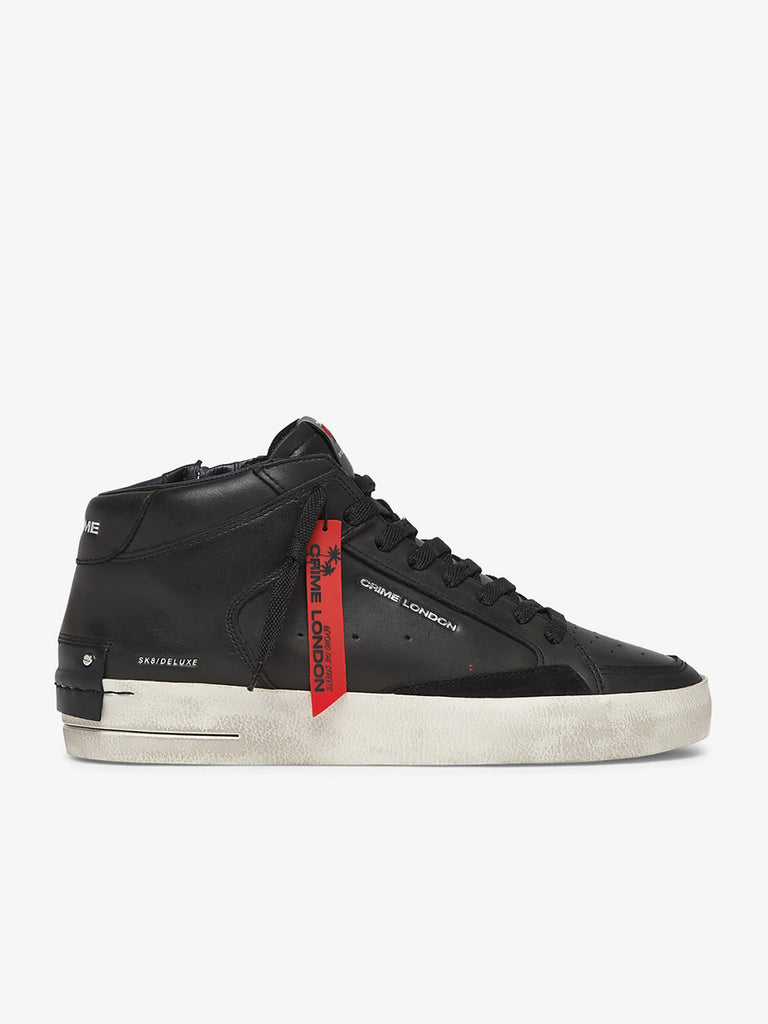 CRIME LONDON sneakers uomo sk8 deluxe mid 18152AA620 pelle nero