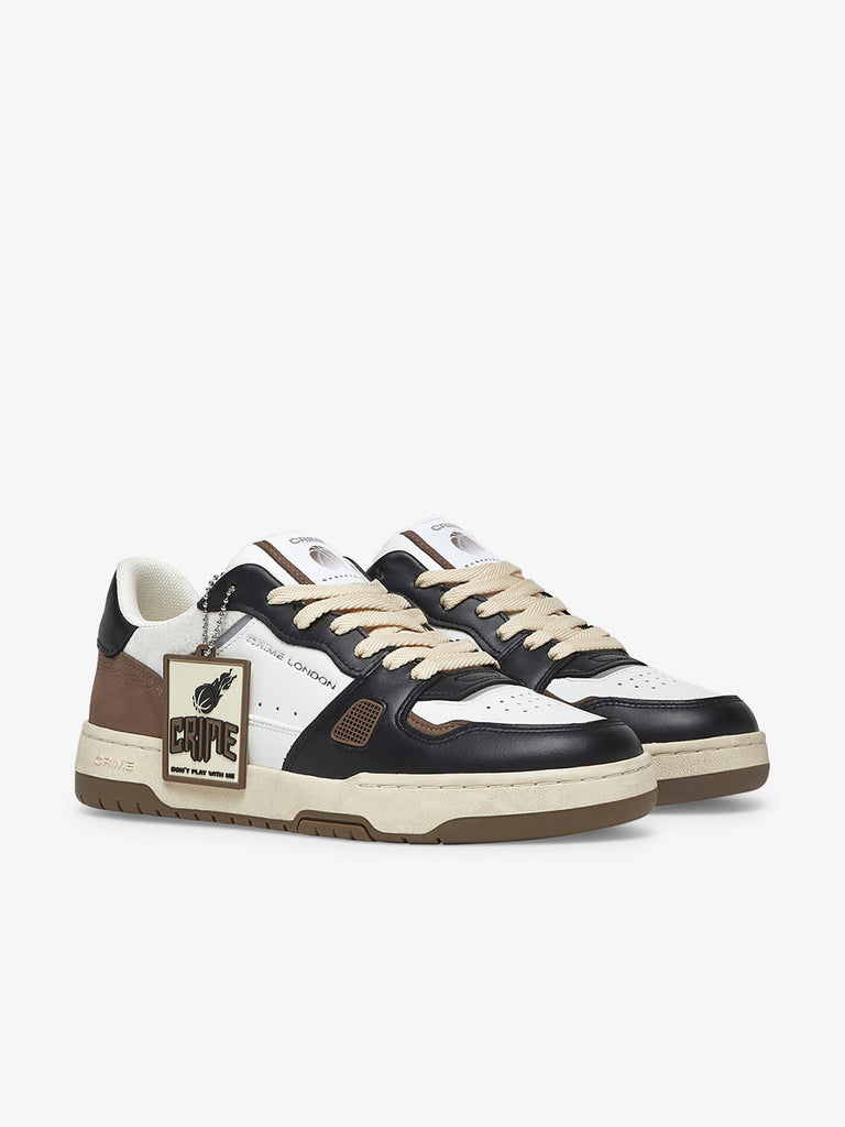 CRIME LONDON sneakers uomo off court og 18301aa6 pelle marrone