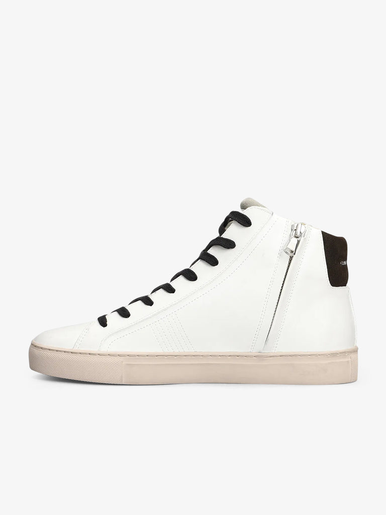 CRIME LONDON sneakers uomo essential high 18950aa6 pelle bianco