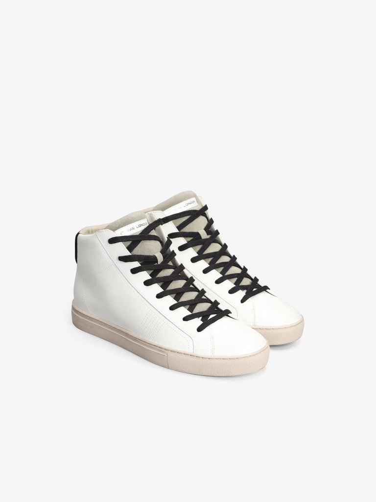 CRIME LONDON sneakers uomo essential high 18950aa6 pelle bianco