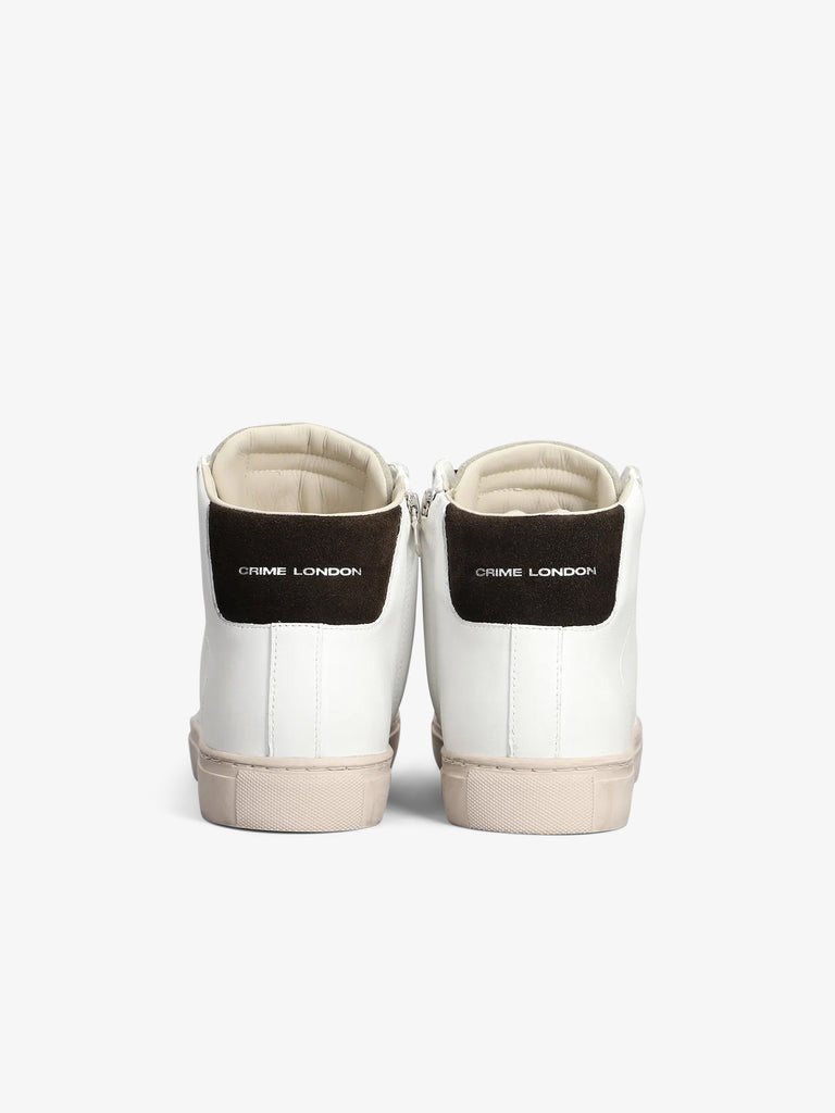 CRIME LONDON sneakers uomo essential high 18950aa6 pelle bianco