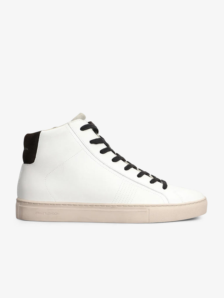 CRIME LONDON sneakers uomo essential high 18950aa6 pelle bianco