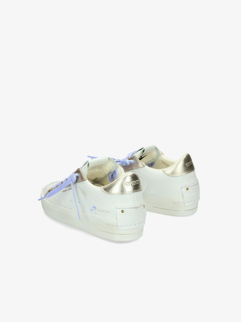 CRIME LONDON sneakers donna deluxe wedge 20134pp7 pelle bianco