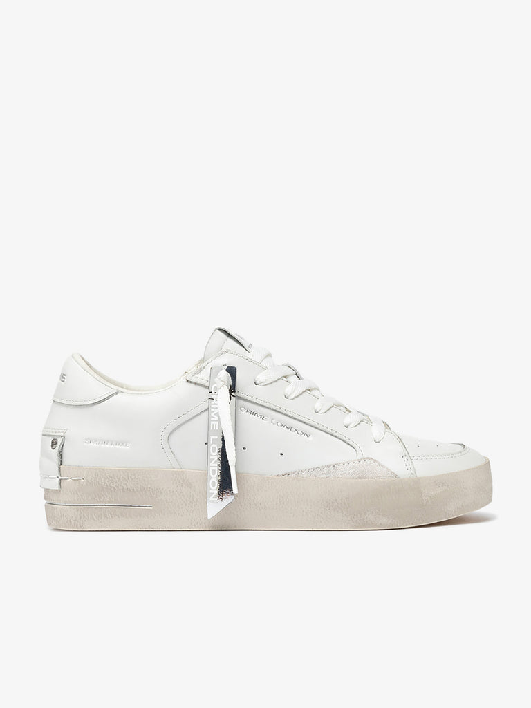 CRIME LONDON sneakers donna sk8 deluxe 21111AA710 pelle bianco