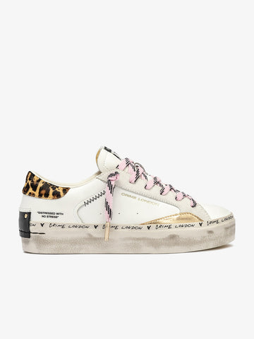 CRIME LONDON sneakers donna distressed platform 25072AA8 pelle bianco