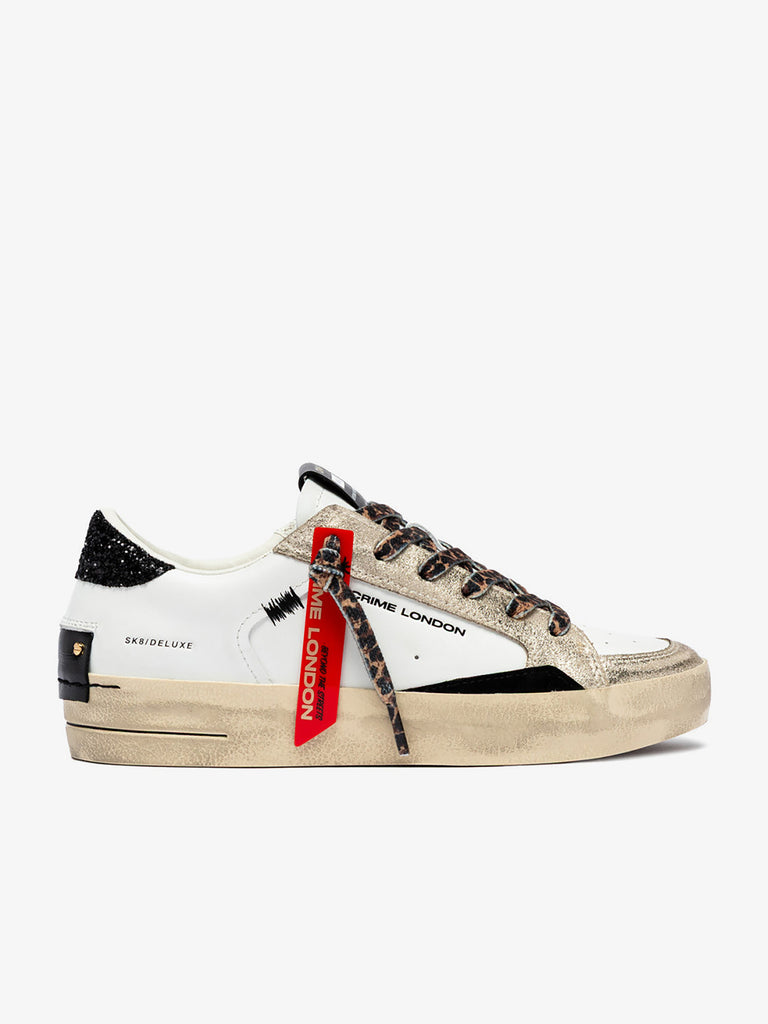CRIME LONDON sneakers donna sk8 deluxe 25113AA810 pelle bianco