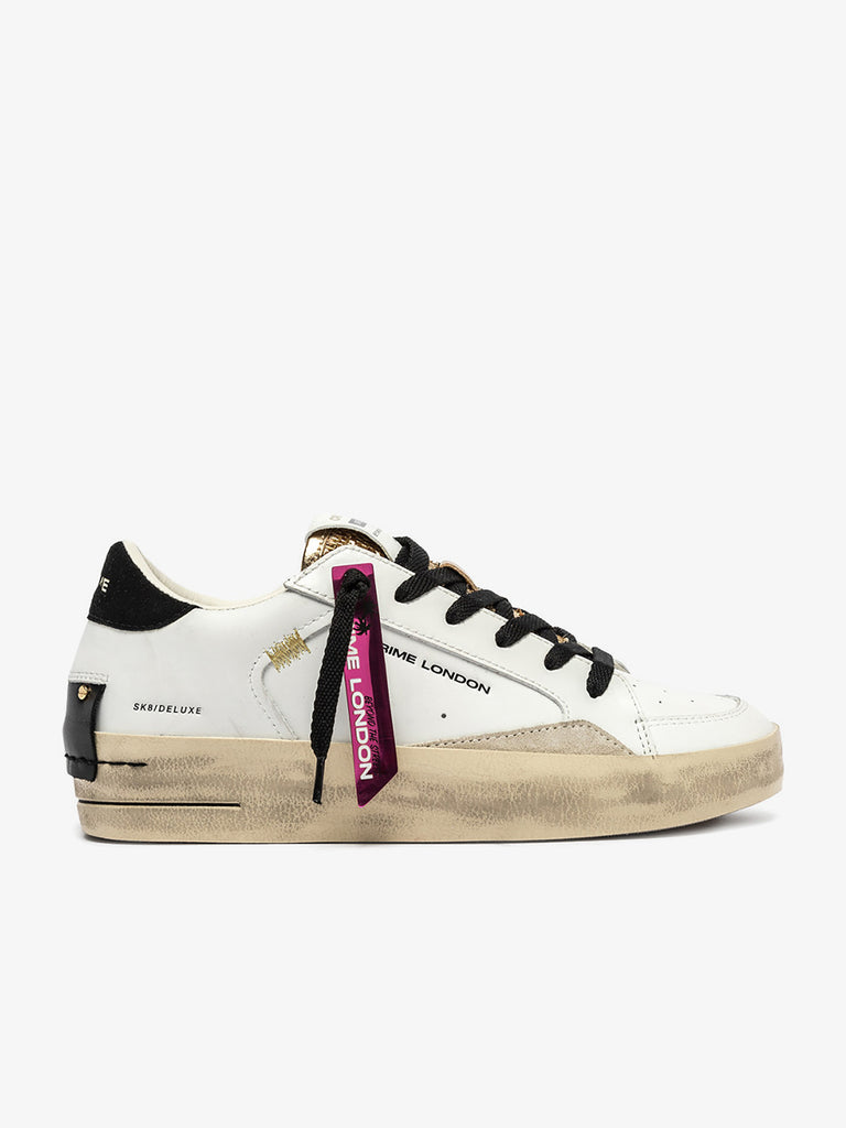 CRIME LONDON sneakers donna sk8 deluxe wedge 25192AA810 pelle bianco