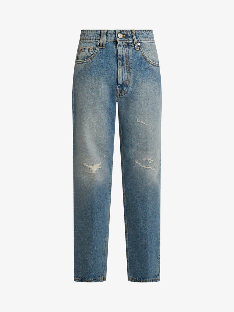 CYCLE jeans lucky tapered fit antique con candeggina uomo blu