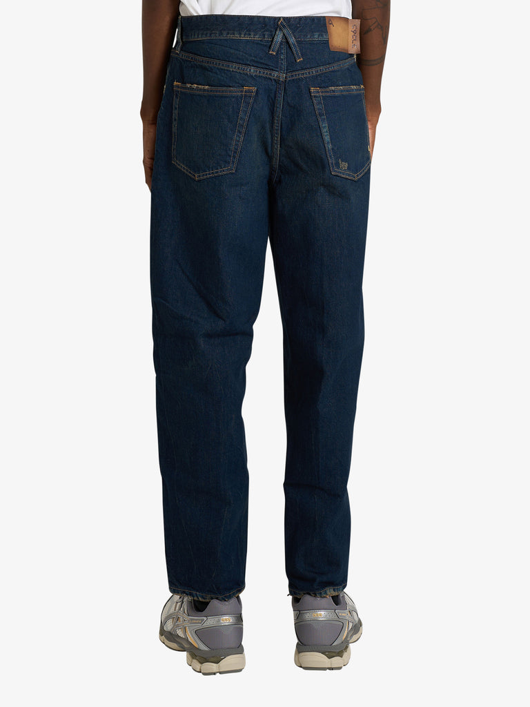 CYCLE jeans jumbo baggy fit effetto consumato uomo blu cotone