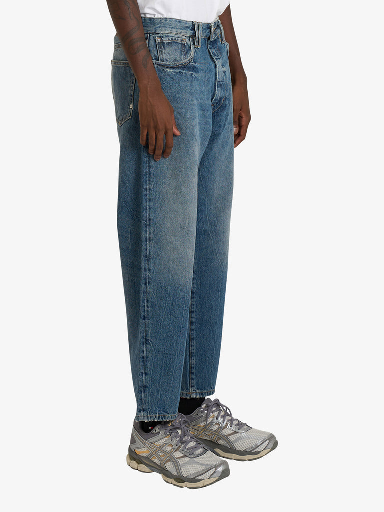 CYCLE jeans jumbo baggy fit bordo danneggiato uomo blu cotone