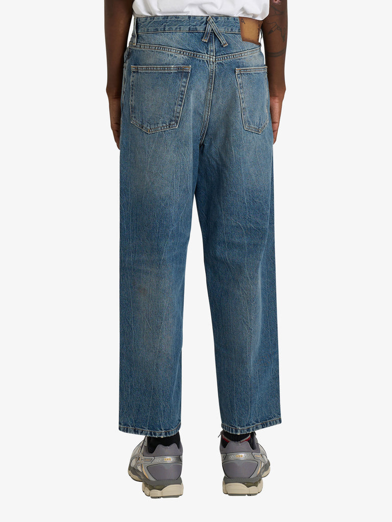 CYCLE jeans jumbo baggy fit bordo danneggiato uomo blu cotone