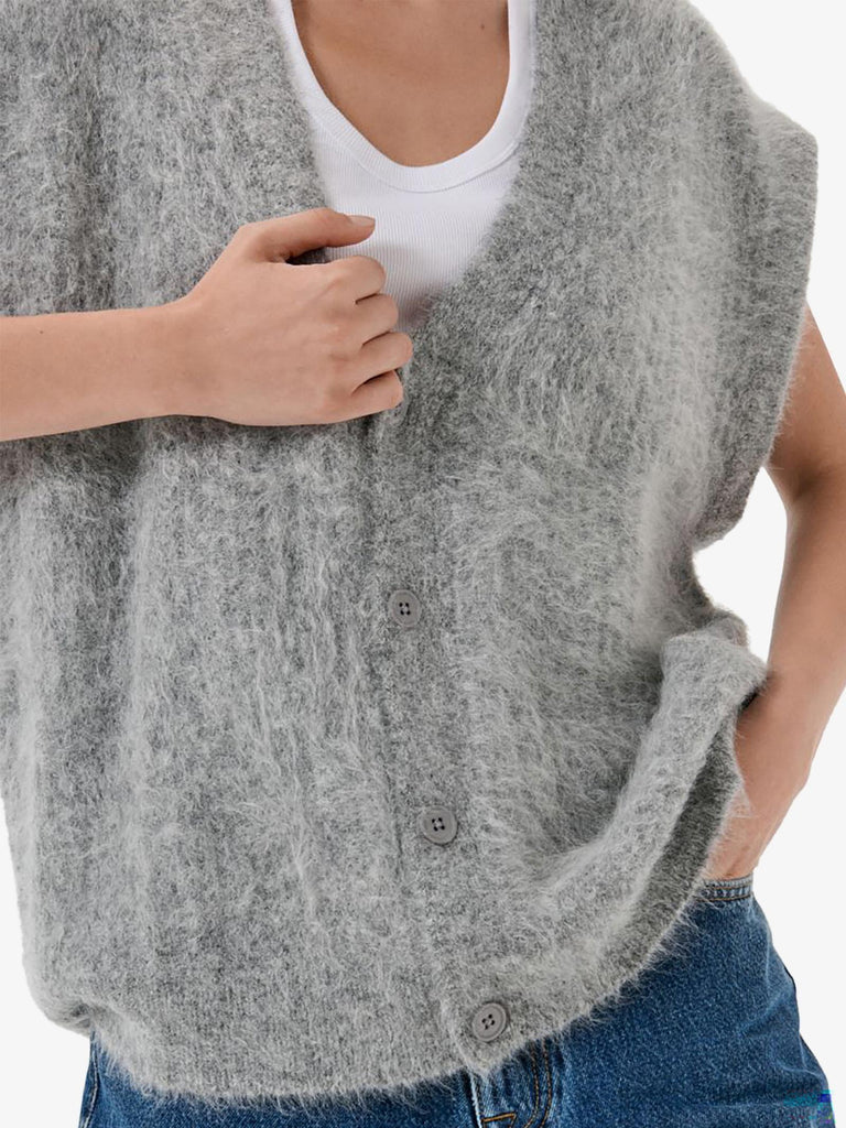 CYCLE gilet over brushed donna grigio