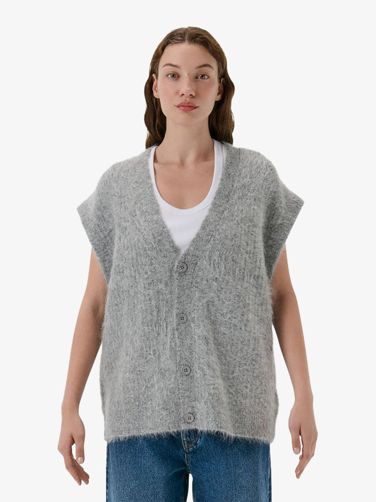 CYCLE gilet over brushed donna grigio