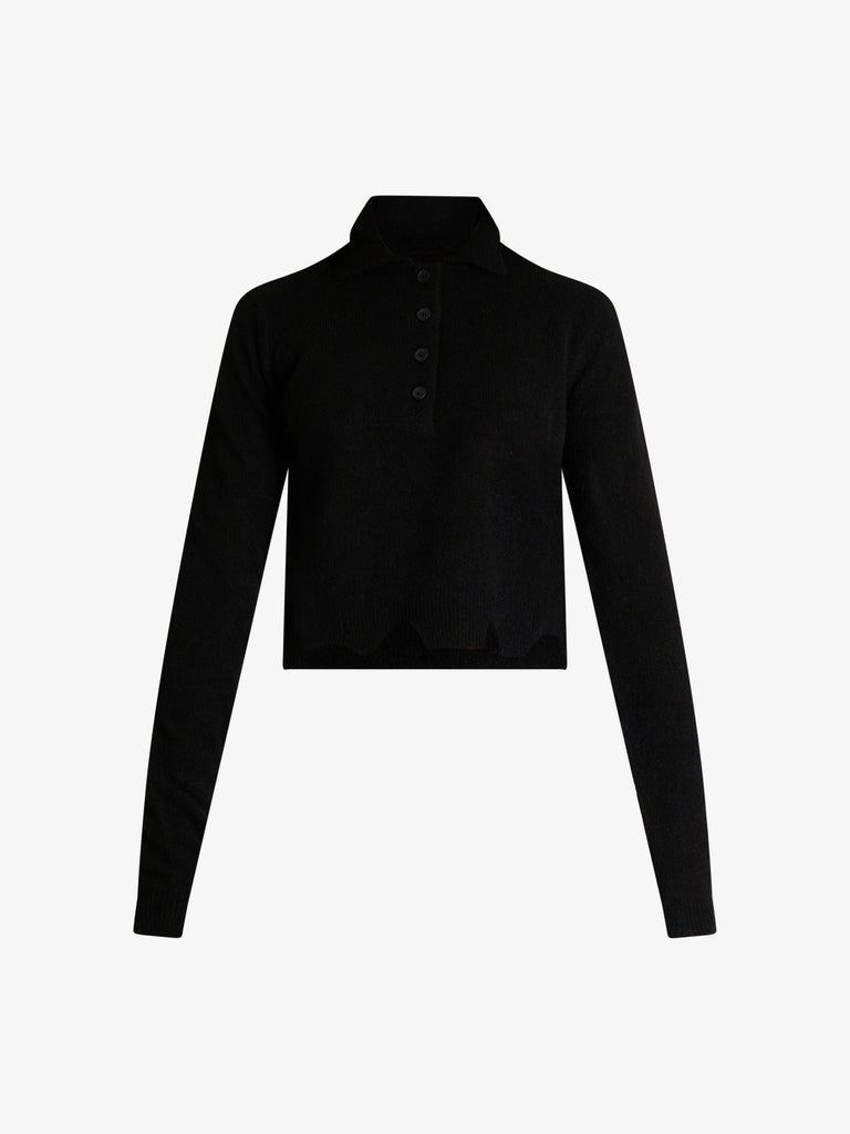 CYCLE polo in maglia misto alpaca donna nero