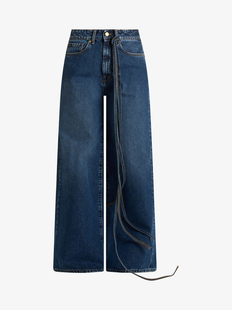 CYCLE jeans big low super wide leg low donna blu cotone