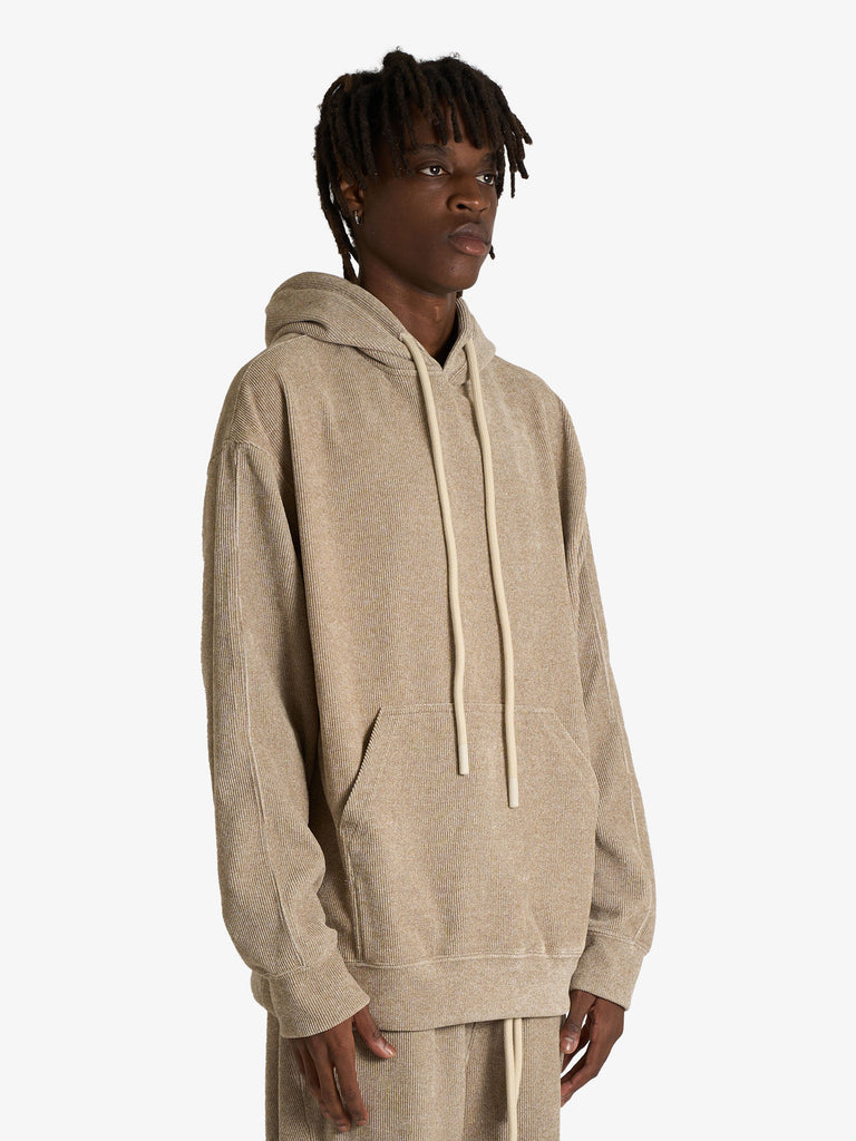 DARK LABEL felpa con cappuccio over uomo beige