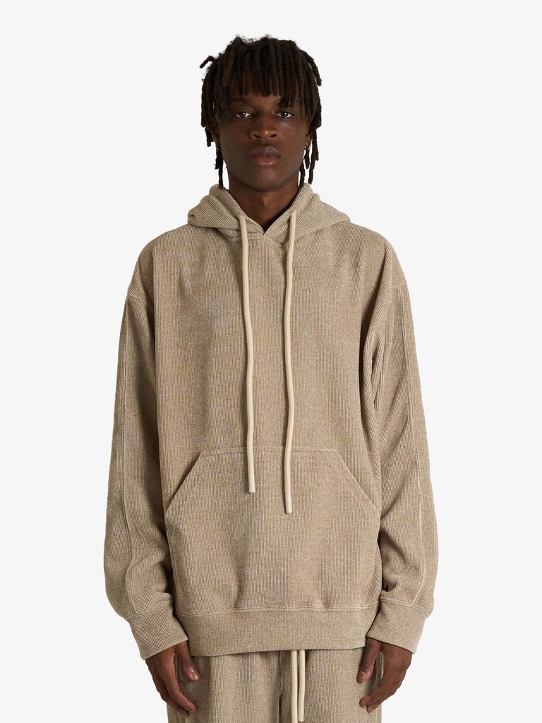 DARK LABEL felpa con cappuccio over uomo beige