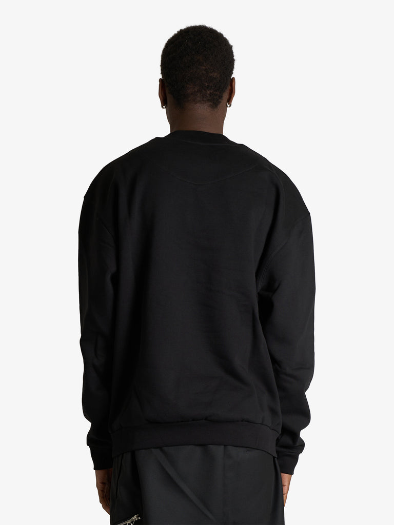 DARK LABEL felpa girocollo ricamo dark uomo nero jersey