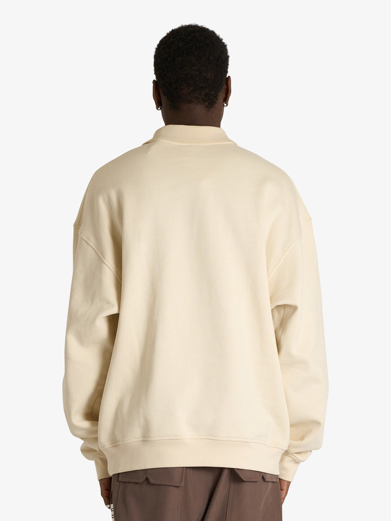 DARK LABEL felpa girocollo ricamo dark uomo beige jersey