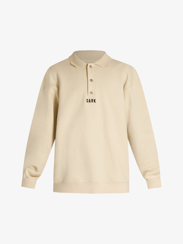 DARK LABEL felpa girocollo ricamo dark uomo beige jersey