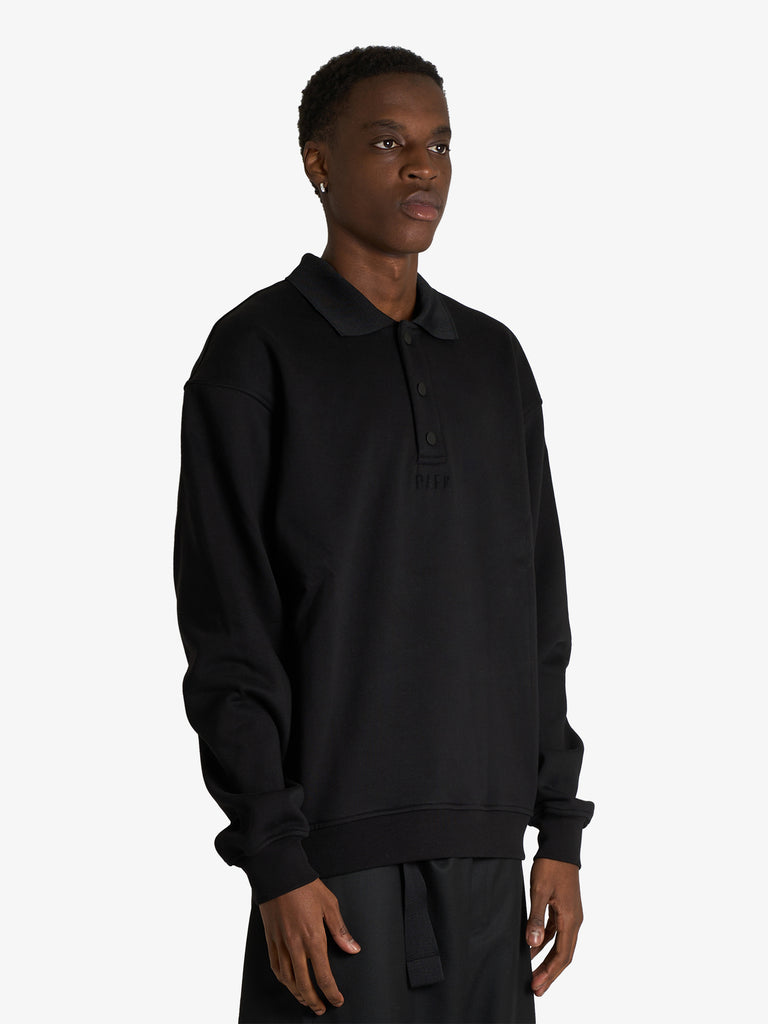 DARK LABEL felpa girocollo ricamo dark uomo nero jersey