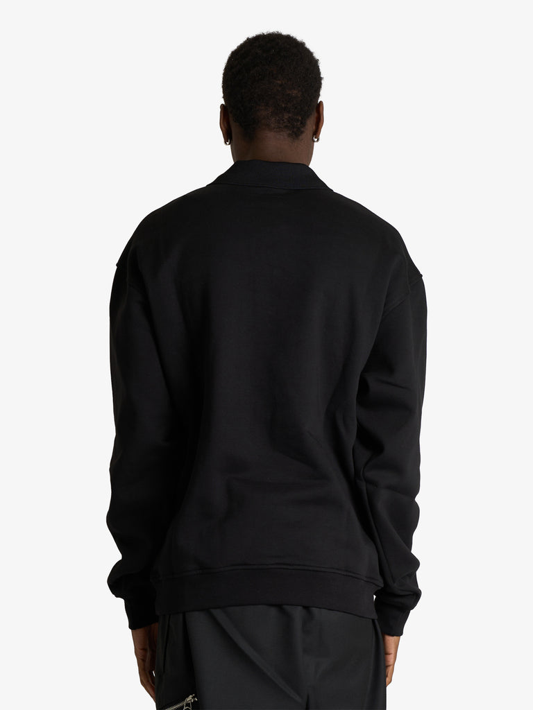 DARK LABEL felpa girocollo ricamo dark uomo nero jersey