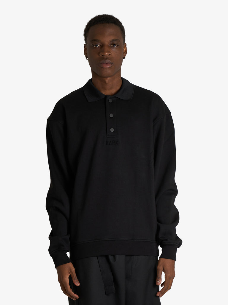 DARK LABEL felpa girocollo ricamo dark uomo nero jersey