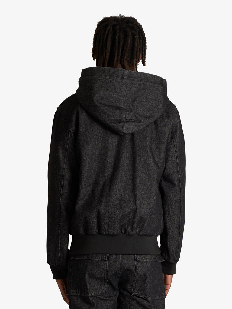 DARK LABEL bomber con cappuccio uomo nero