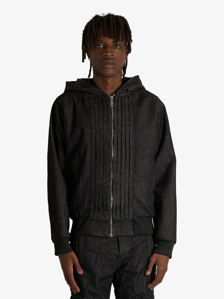 DARK LABEL bomber con cappuccio uomo nero