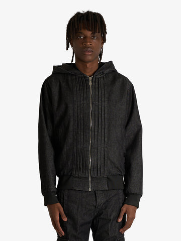 DARK LABEL bomber con cappuccio uomo nero