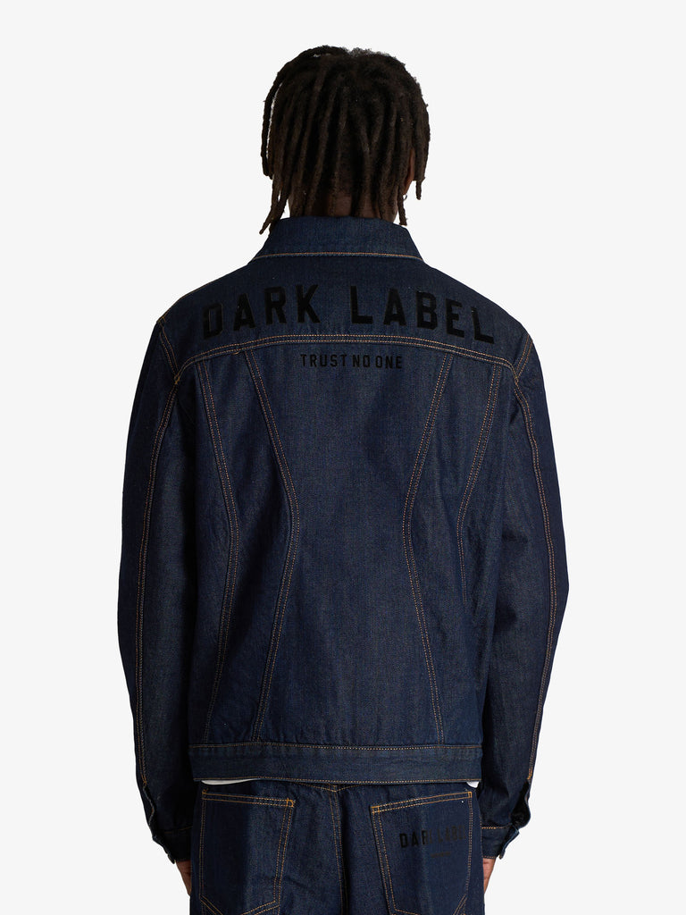 DARK LABEL giubbotto con applicazioni uomo denim