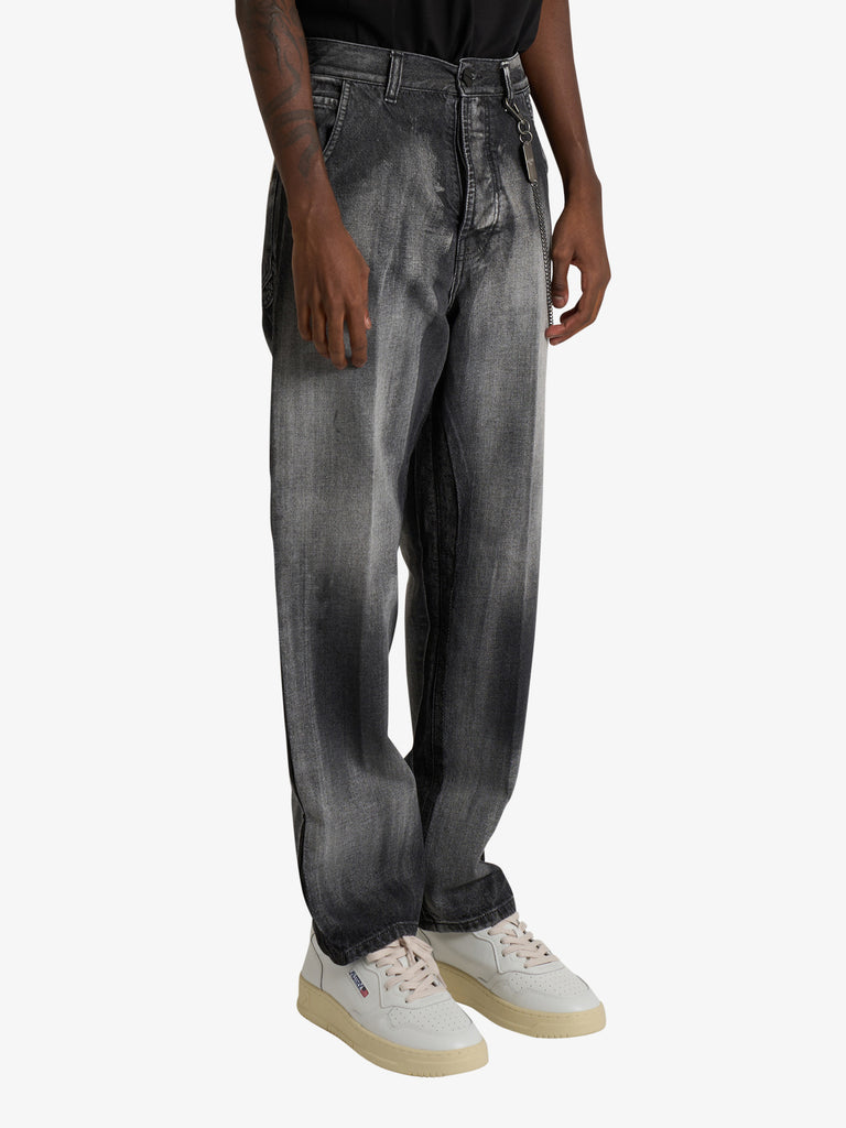 DARK LABEL jeans lavaggio scuro uomo denim cotone