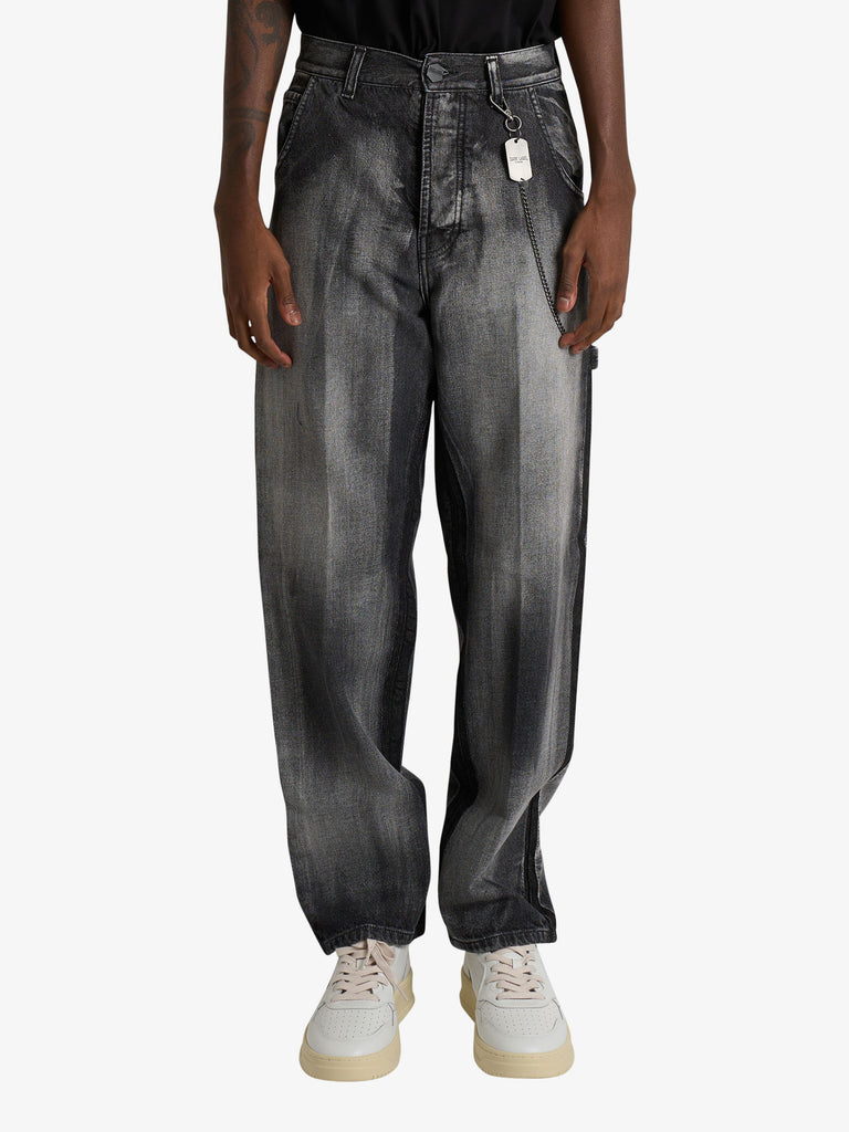 DARK LABEL jeans lavaggio scuro uomo denim cotone