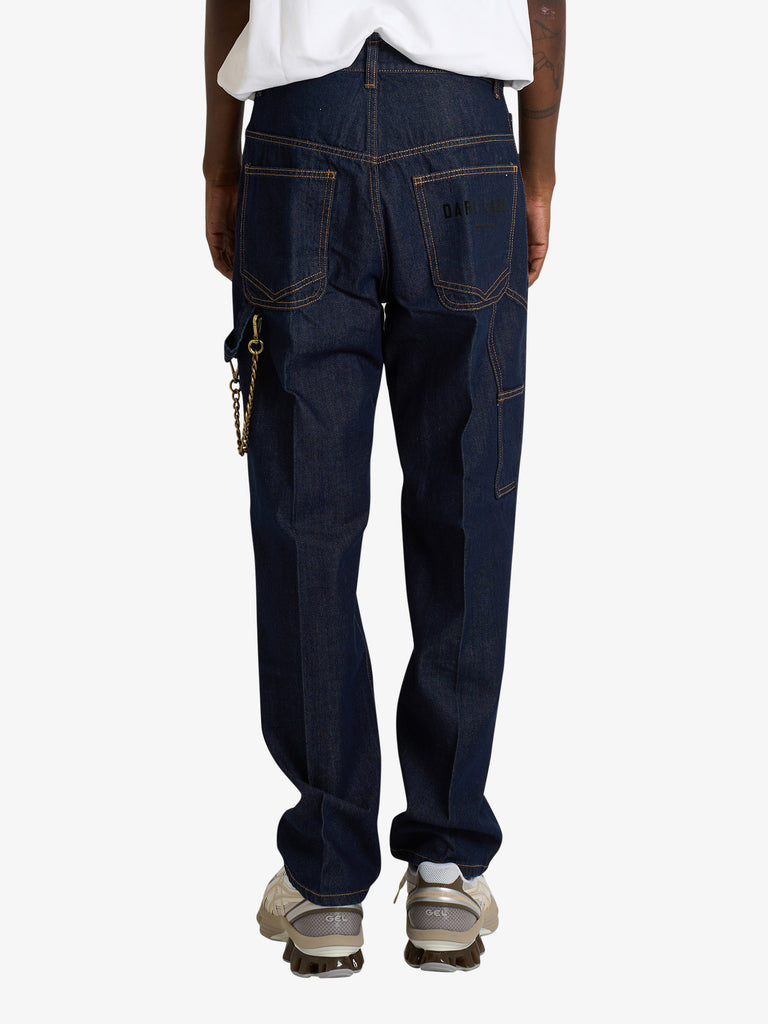 DARK LABEL jeans con applicazioni uomo denim cotone